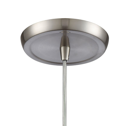 ELK SHOWROOM 10630/1 Collanino 5'' Wide 1-Light Pendant - Satin Nickel with Lava Swirl Blown Glass