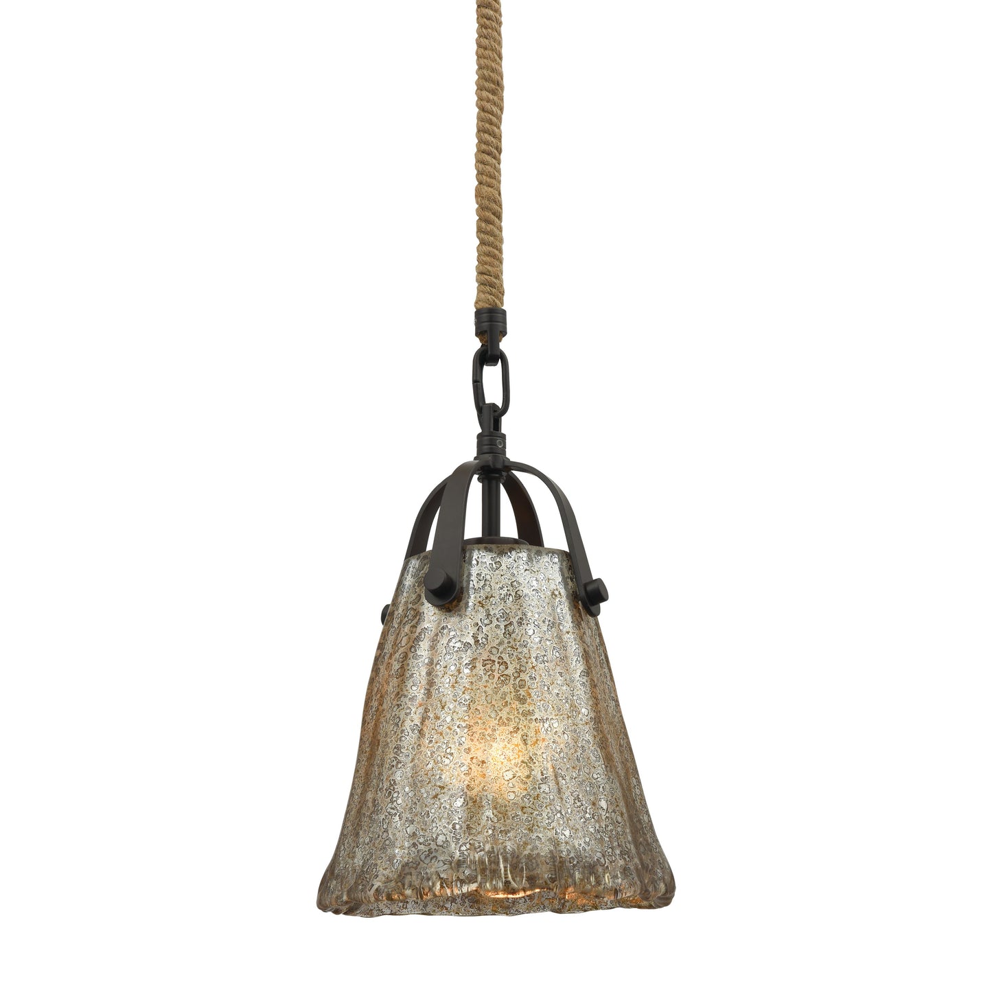 ELK SHOWROOM 10631/1 Hand Formed Glass 7'' Wide 1-Light Mini Pendant - Oil Rubbed Bronze