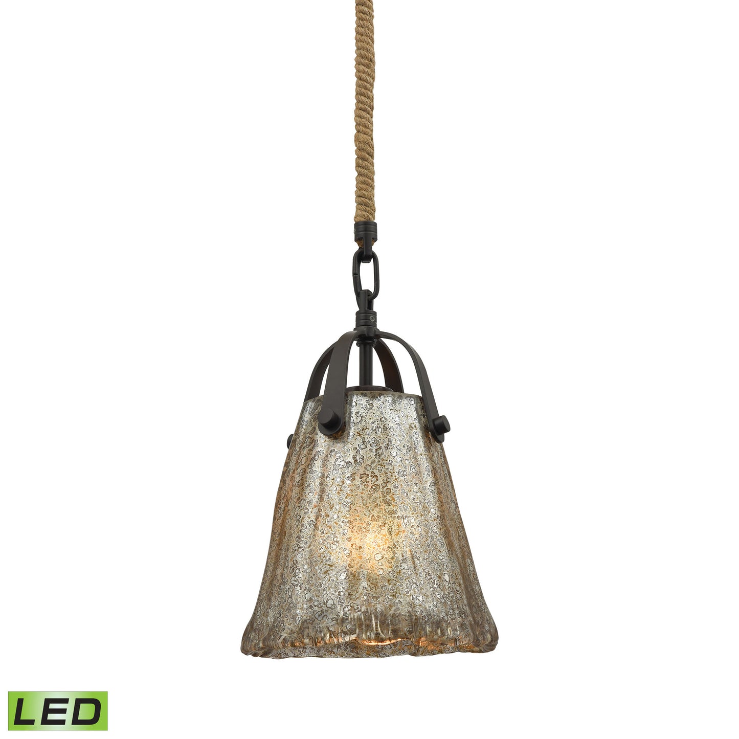 ELK SHOWROOM 10631/1-LED Hand Formed Glass 7'' Wide 1-Light Mini Pendant - Oil Rubbed Bronze