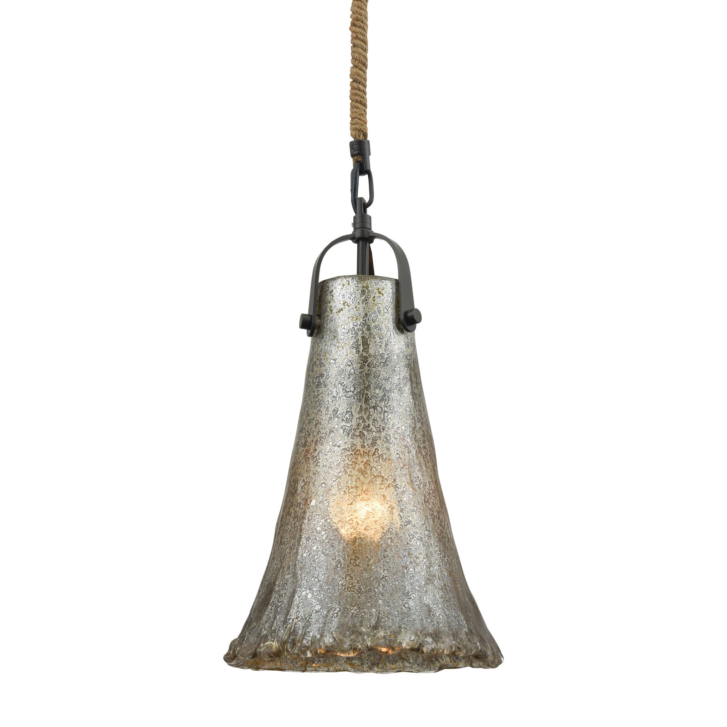 ELK SHOWROOM 10651/1 Hand Formed Glass 8'' Wide 1-Light Mini Pendant - Oil Rubbed Bronze