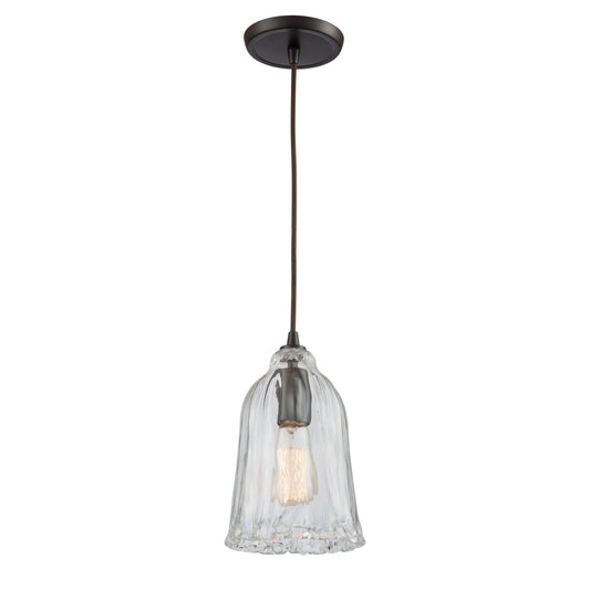 ELK SHOWROOM 10671/1 Hand Formed Glass 6'' Wide 1-Light Mini Pendant - Oil Rubbed Bronze