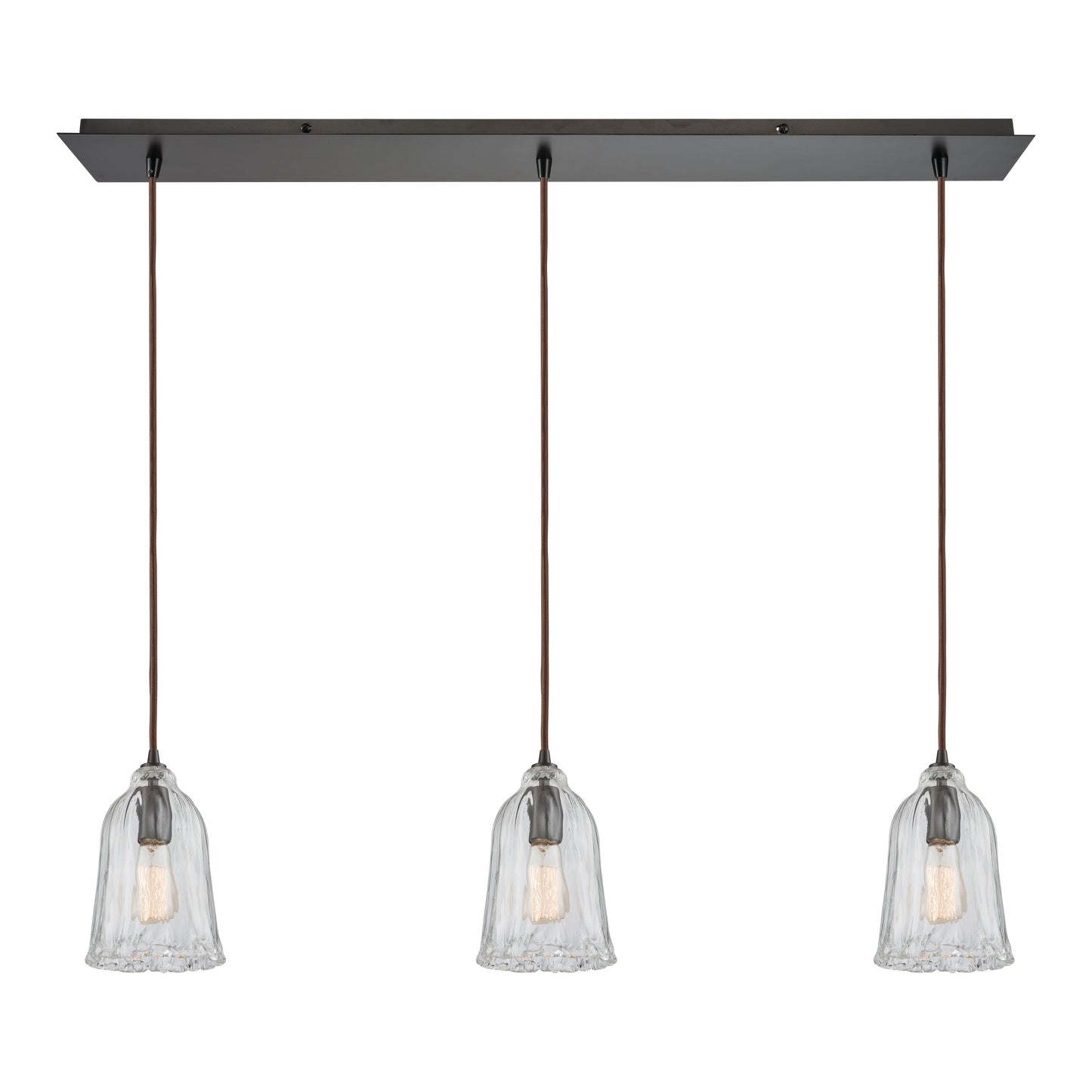 ELK SHOWROOM 10671/3LP Hand Formed Glass 36'' Wide 3-Light Mini Pendant - Oil Rubbed Bronze