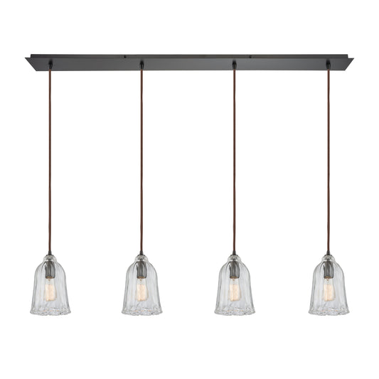 ELK SHOWROOM 10671/4LP Hand Formed Glass 46'' Wide 4-Light Mini Pendant - Oil Rubbed Bronze