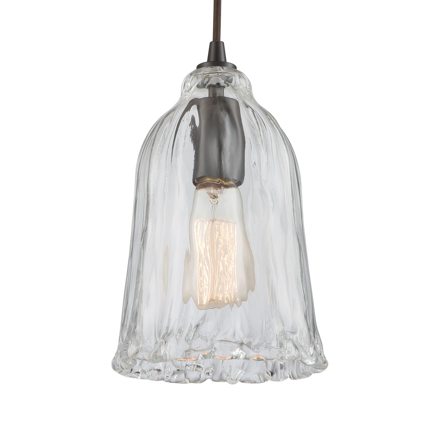 ELK SHOWROOM 10671/1 Hand Formed Glass 6'' Wide 1-Light Mini Pendant - Oil Rubbed Bronze