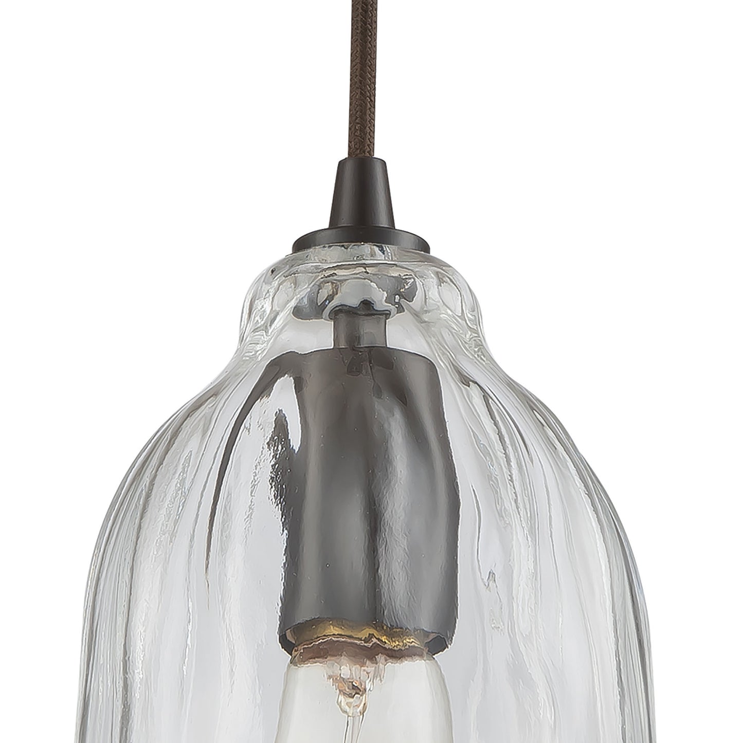 ELK SHOWROOM 10671/1 Hand Formed Glass 6'' Wide 1-Light Mini Pendant - Oil Rubbed Bronze