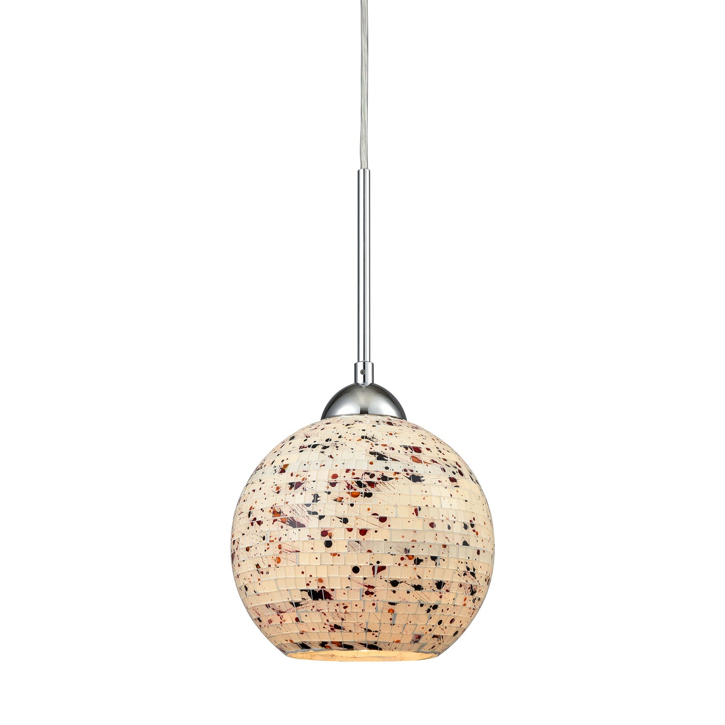 ELK SHOWROOM 10741/1 Spatter 1-Light Mini Pendant in Polished Chrome with Spatter Mosaic Glass