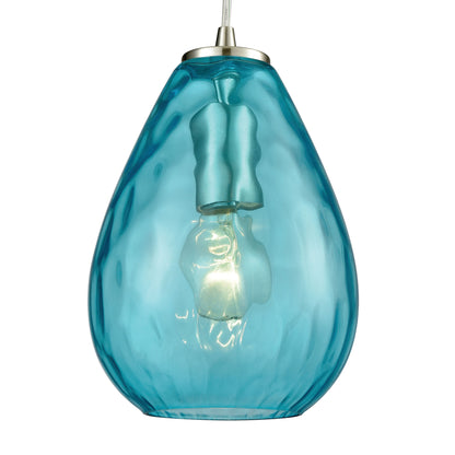 ELK SHOWROOM 10770/1 Lagoon 6'' Wide 1-Light Pendant - Satin Nickel with Aqua