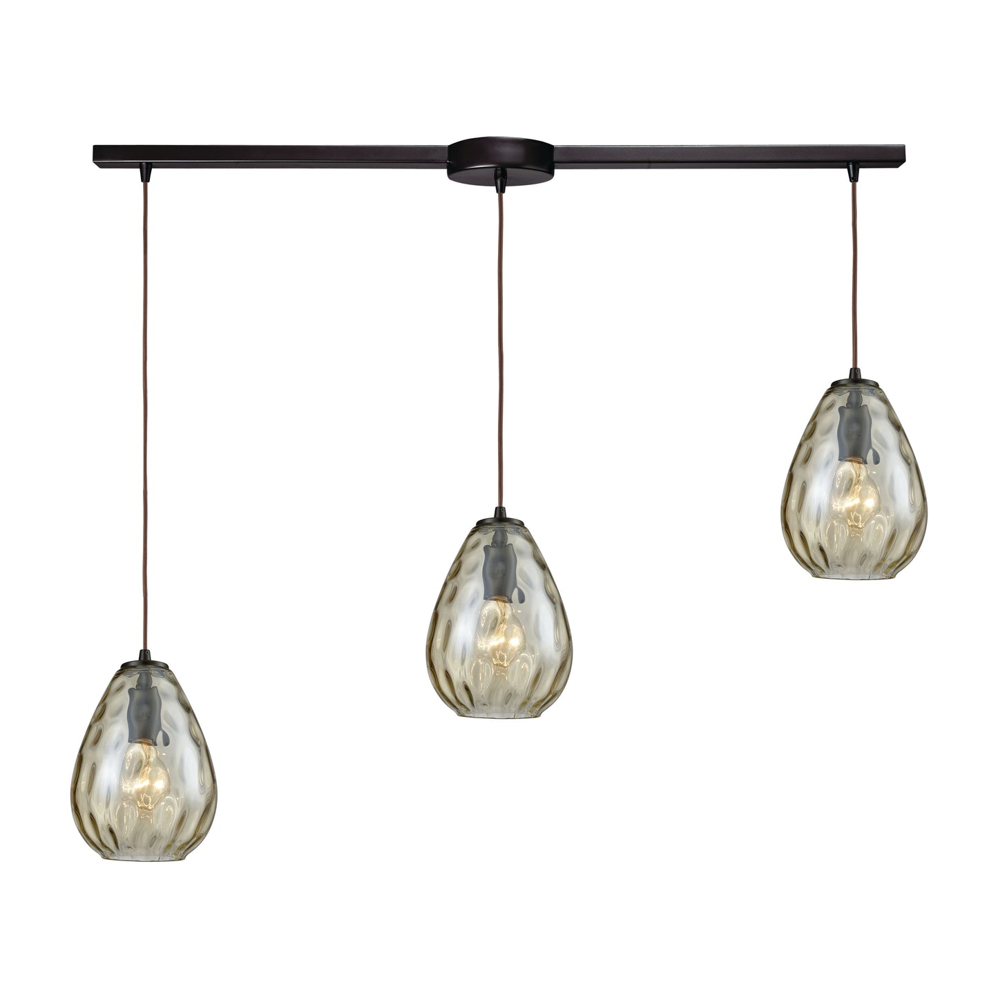 ELK SHOWROOM 10780/3L Lagoon 36'' Wide 3-Light Slim Pendant - Oil Rubbed Bronze with Champagne