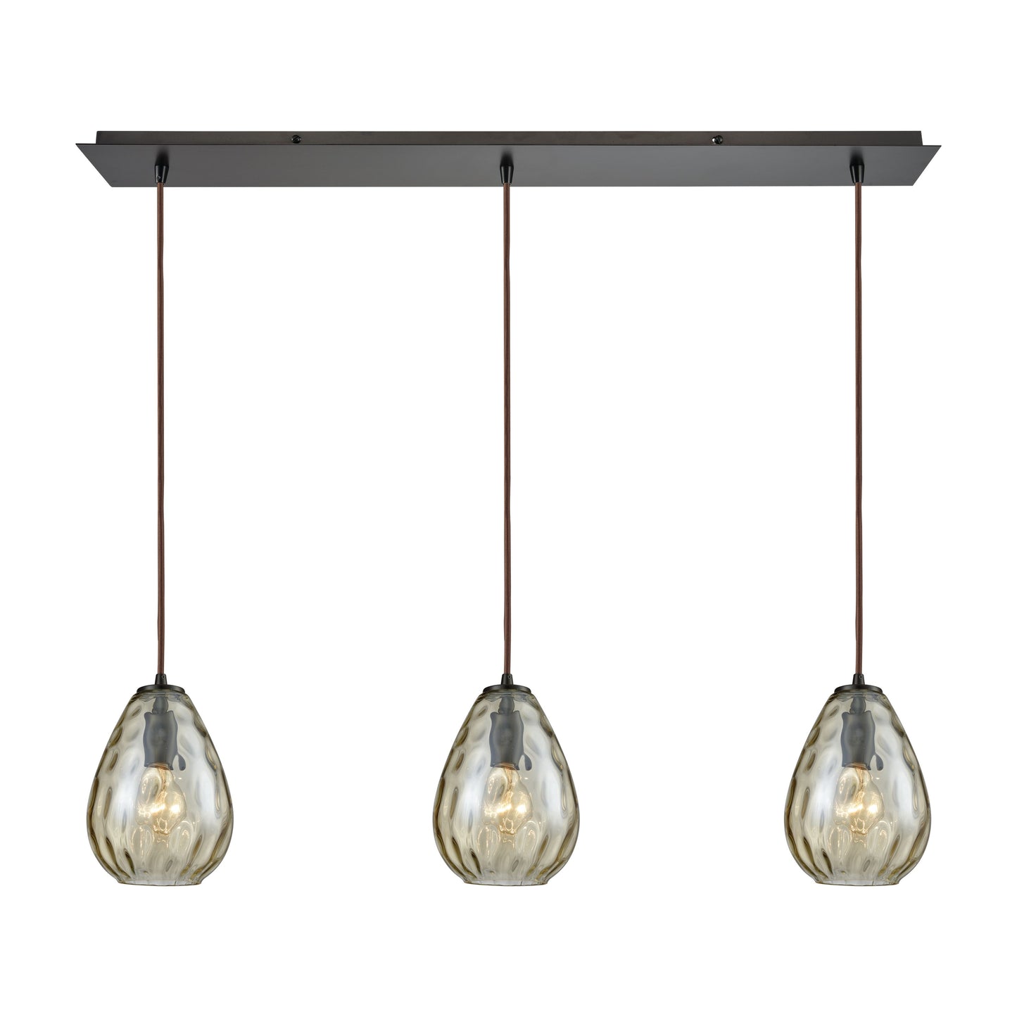 ELK SHOWROOM 10780/3LP Lagoon 36'' Wide 3-Light Pendant - Oil Rubbed Bronze with Champagne