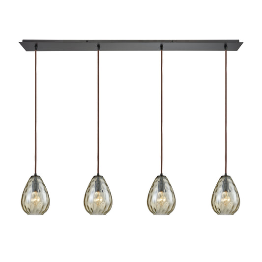 ELK SHOWROOM 10780/4LP Lagoon 46'' Wide 4-Light Pendant - Oil Rubbed Bronze with Champagne