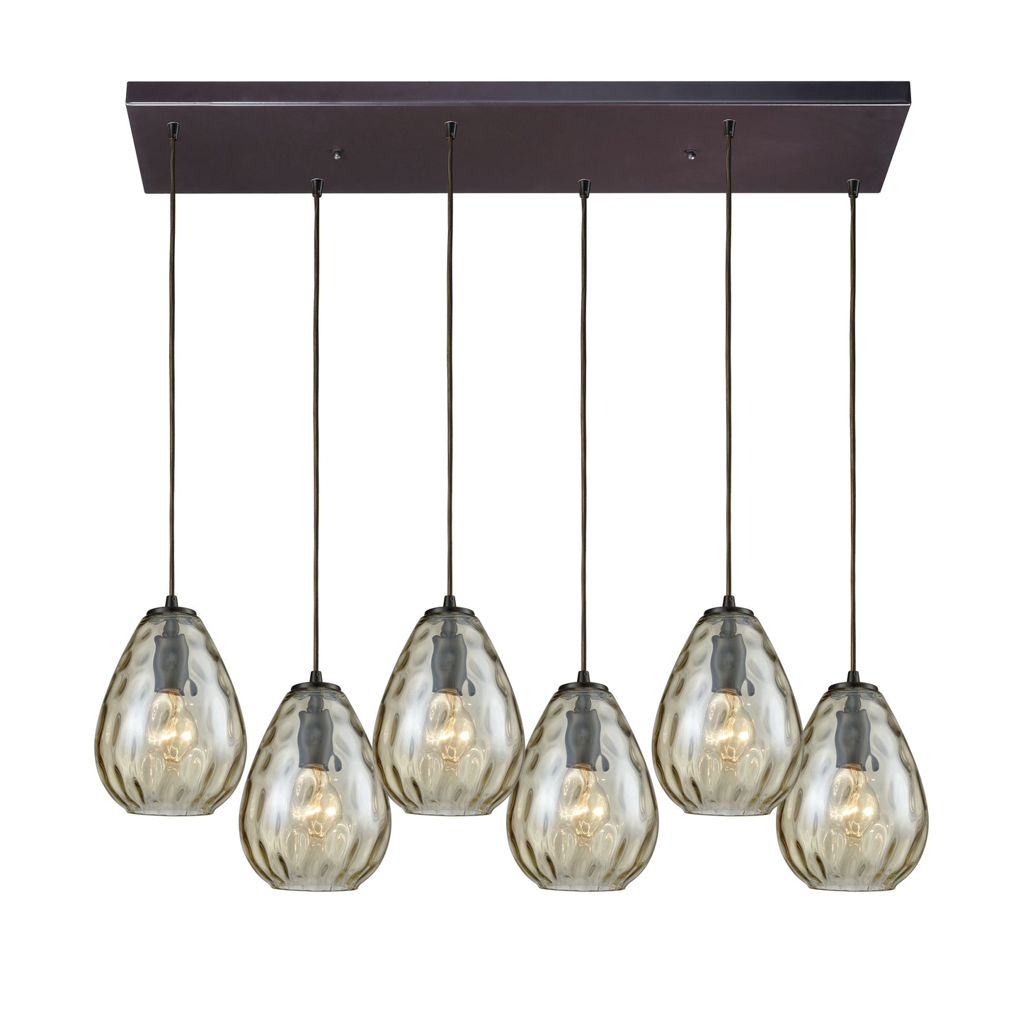 ELK SHOWROOM 10780/6RC Lagoon 30'' Wide 6-Light Pendant - Oil Rubbed Bronze with Champagne