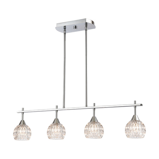 ELK SHOWROOM 10825/4 Kersey 34'' Wide 4-Light Linear Chandelier - Polished Chrome