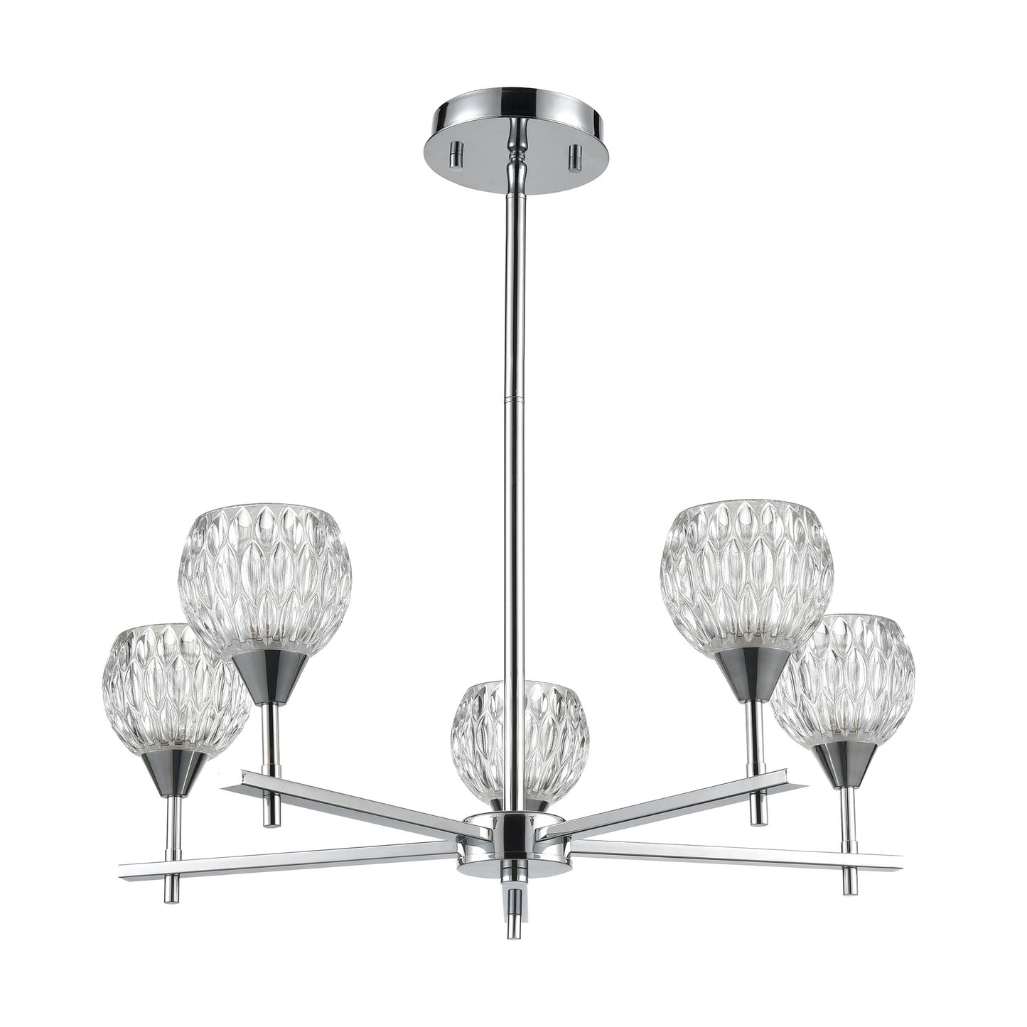 ELK SHOWROOM 10828/5 Kersey 24'' Wide 5-Light Chandelier - Polished Chrome