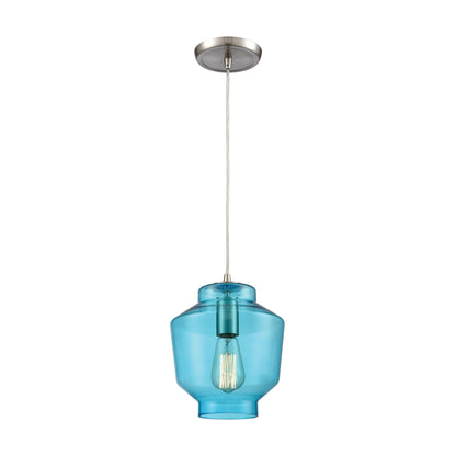 ELK SHOWROOM 10915/1 Barrel 8'' Wide 1-Light Mini Pendant - Satin Nickel