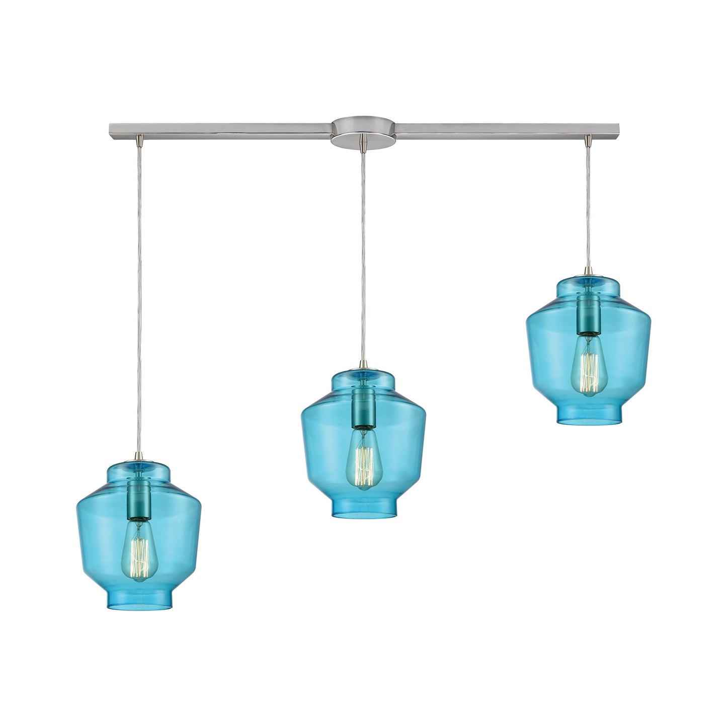 ELK SHOWROOM 10915/3L Barrel 38'' Wide 3-Light Mini Pendant - Satin Nickel