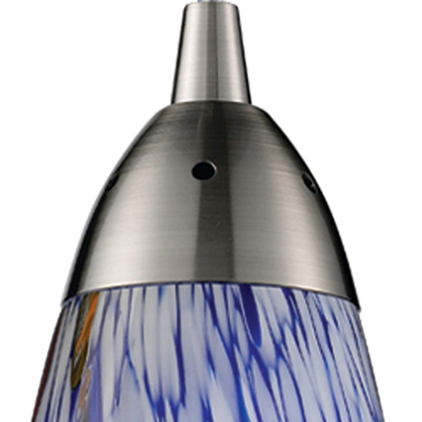 ELK SHOWROOM 110-1BL Milan 3'' Wide 1-Light Pendant - Satin Nickel with Starburst Blue Glass