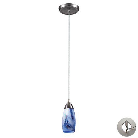 ELK SHOWROOM 110-1MT-LA Milan 3'' Wide 1-Light Pendant - Satin Nickel with Mountain Glass (Includes Adapter Kit)