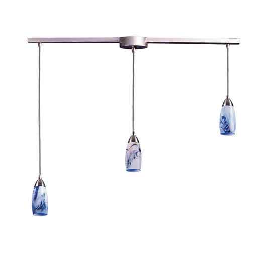 ELK SHOWROOM 110-3L-MT Milan 36'' Wide 3-Light Pendant - Satin Nickel with Mountain Glass