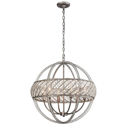 ELK SHOWROOM 11094/6 Bradington 23'' Wide 6-Light Chandelier - Weathered Zinc