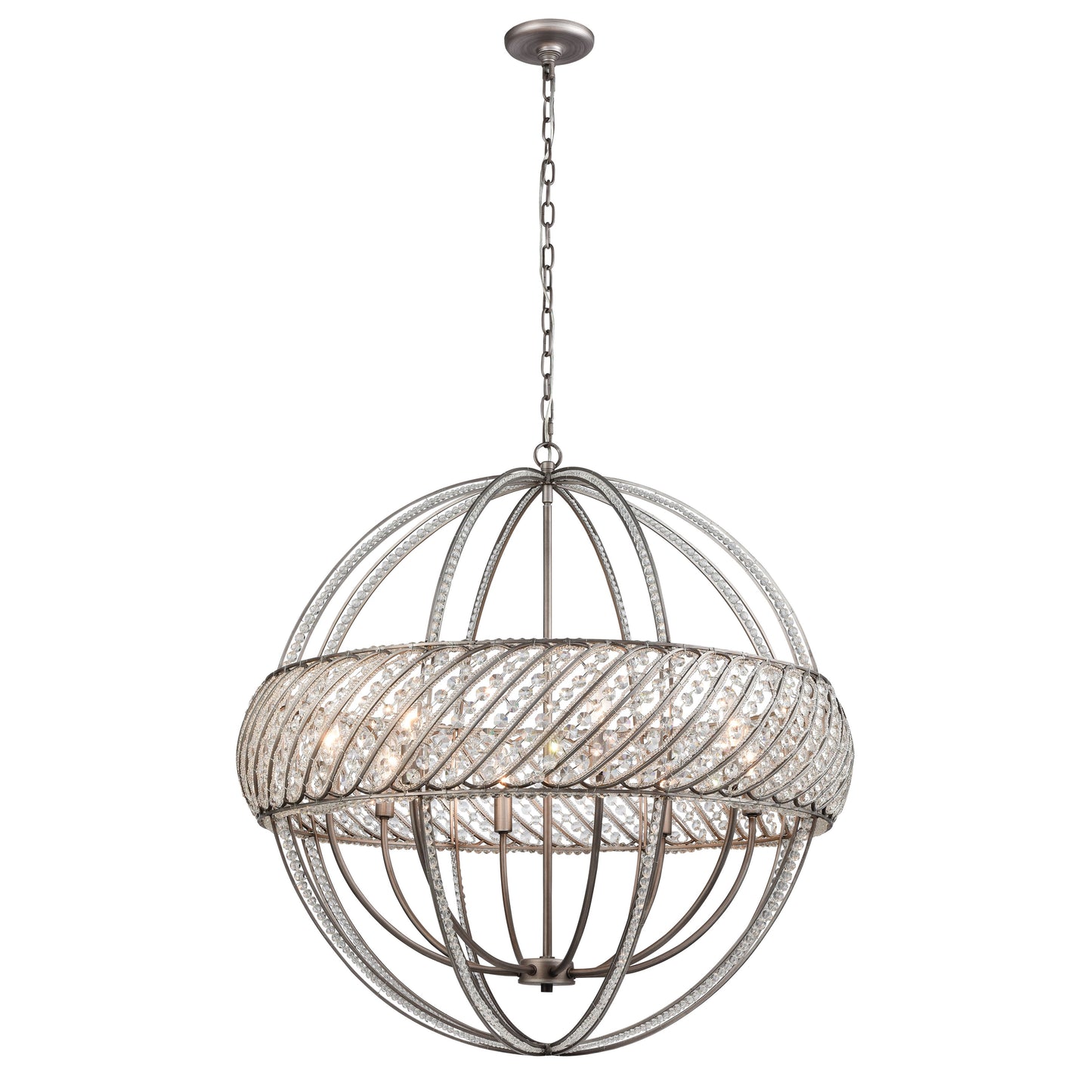 ELK SHOWROOM 11095/8 Bradington 32'' Wide 8-Light Chandelier - Weathered Zinc