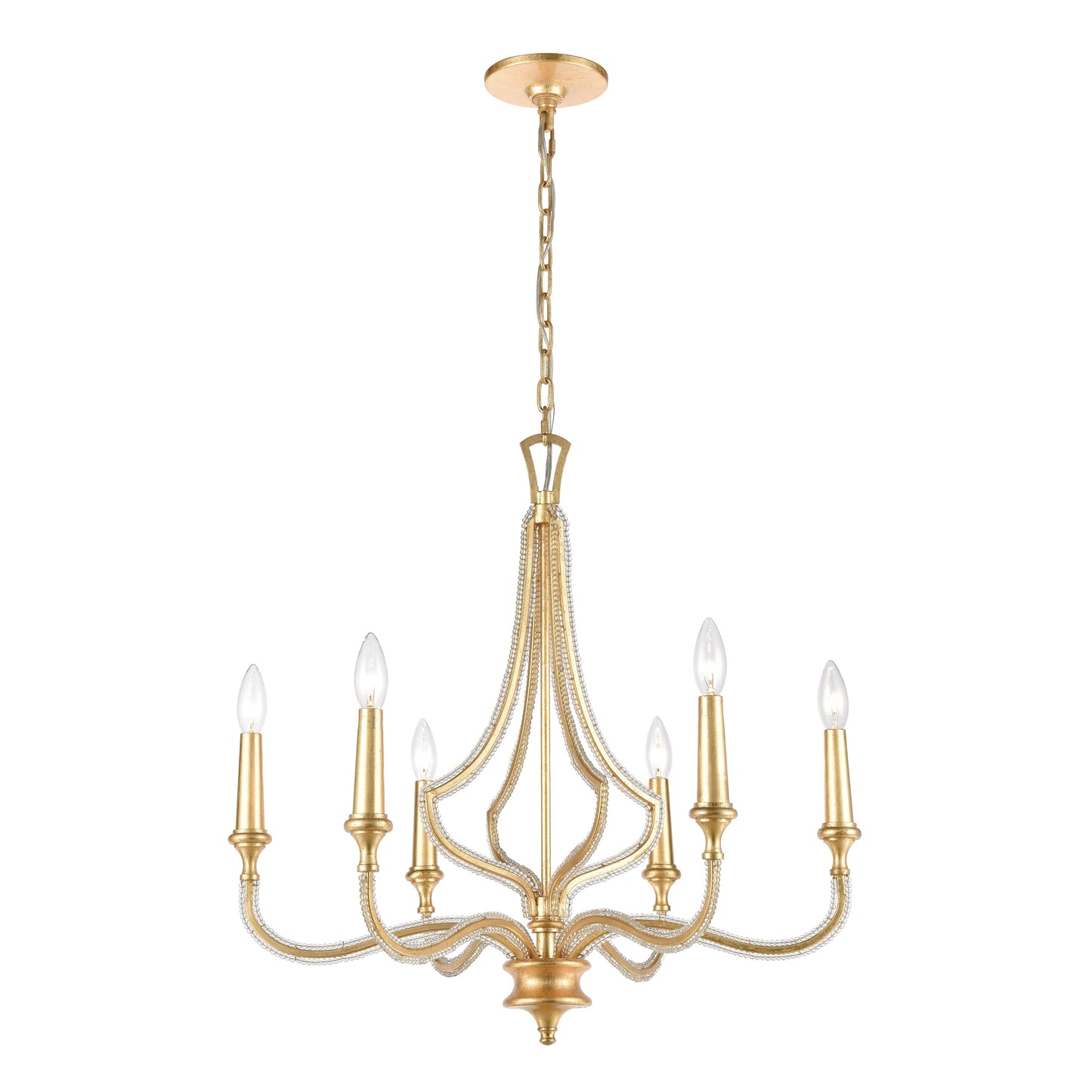 ELK SHOWROOM 11176/6 La Rochelle 26'' Wide 6-Light Chandelier - Parisian Gold Leaf