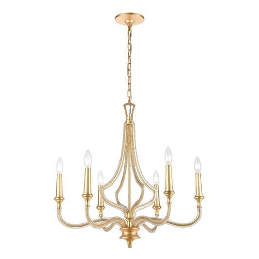 ELK SHOWROOM 11176/6 La Rochelle 26'' Wide 6-Light Chandelier - Parisian Gold Leaf