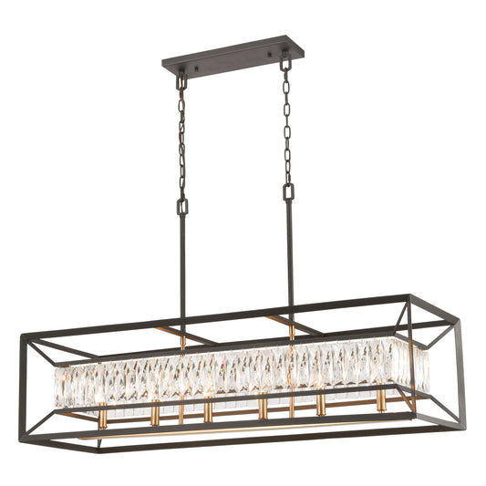 ELK SHOWROOM 11186/6 Starlight 42'' Wide 6-Light Linear Chandelier - Charcoal