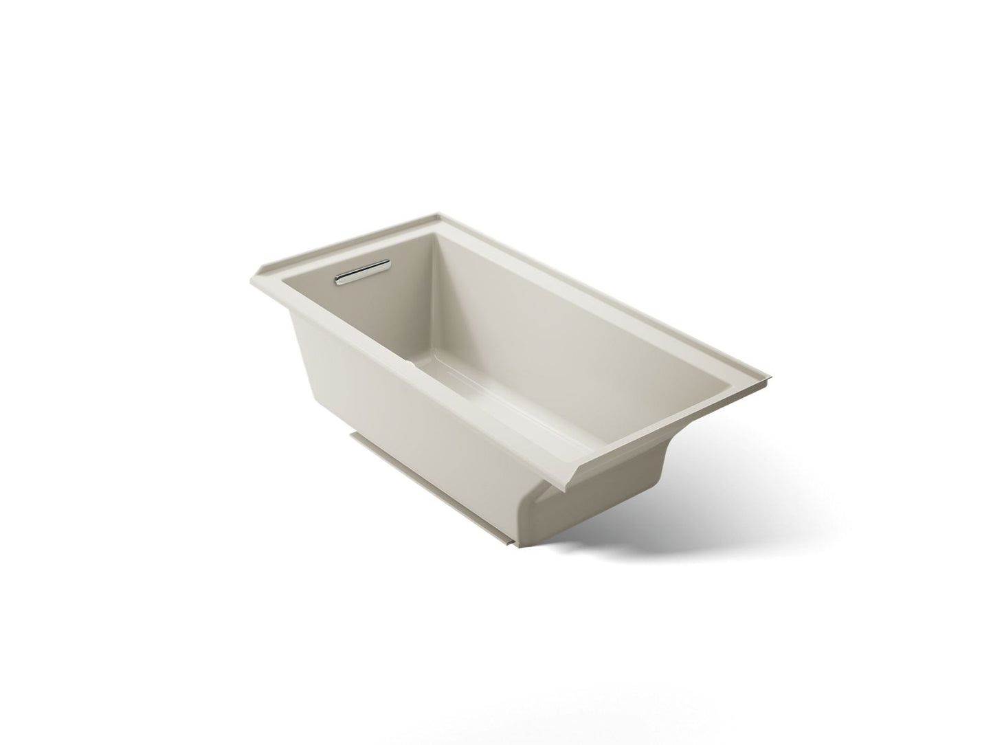 KOHLER K-1121-LW-96 Underscore 60" x 30" alcove bath with Bask heated surface, left drain - Biscuit