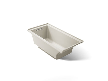KOHLER K-1121-LW-96 Underscore 60" x 30" alcove bath with Bask heated surface, left drain - Biscuit