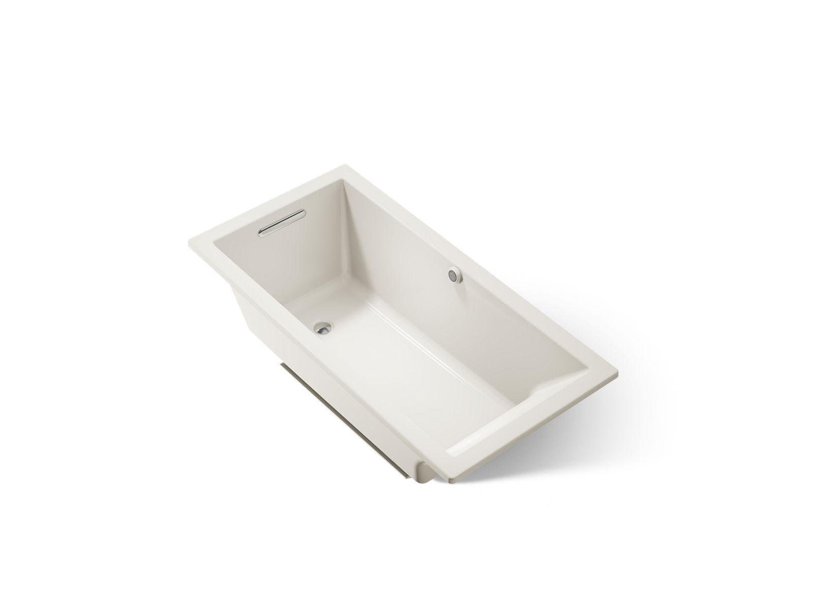 KOHLER K-1121-W1-96 Underscore 60" X 30" Drop-In Bath With Bask Heated Surface - Biscuit