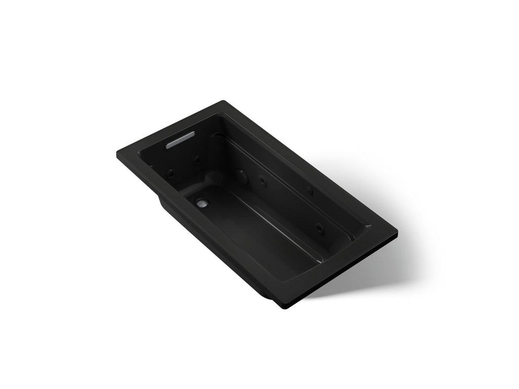 KOHLER K-1122-7 Archer 60" X 32" Drop-In Whirlpool Bath - Black Black