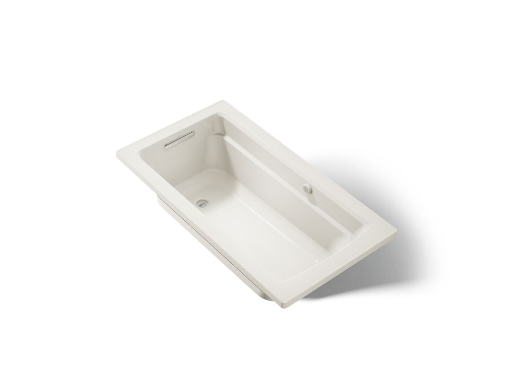 KOHLER K-1122-GH-96 Archer 60" X 32" Drop-In Heated Bubblemassage Air Bath - Biscuit