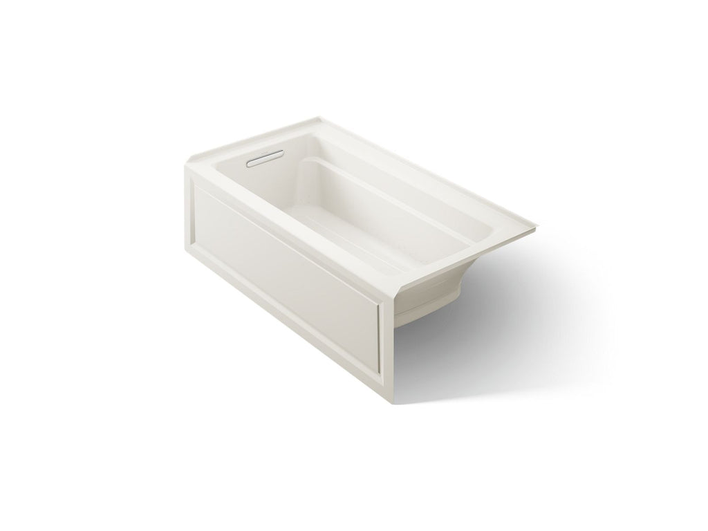 KOHLER K-1122-GHLA-96 Archer 60" X 32" Alcove Heated Bubblemassage Air Bath, Left Drain - Biscuit