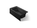 KOHLER K-1122-GHRA-7 Archer 60" X 32" Alcove Heated Bubblemassage Air Bath, Right Drain - Black Black