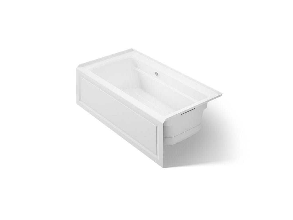 KOHLER K-1122-GHRAW-0 Archer 60" X 32" Alcove Heated Bubblemassage Air Bath With Bask Heated Surface, Right Drain - White
