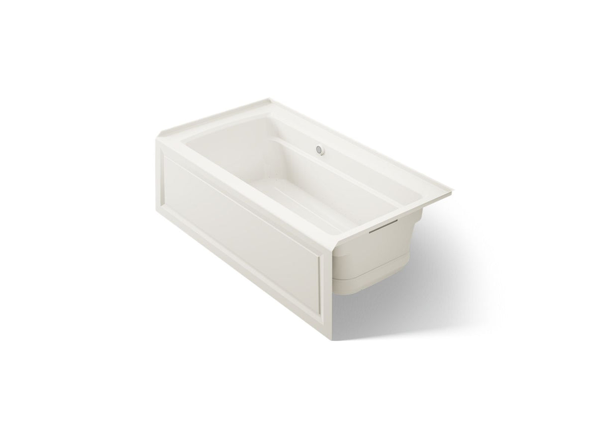 KOHLER K-1122-GHRAW-96 Archer 60" X 32" Alcove Heated Bubblemassage Air Bath With Bask Heated Surface, Right Drain - Biscuit