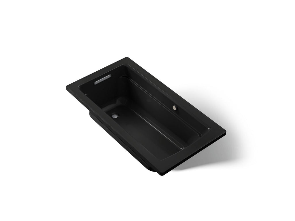 KOHLER K-1122-GHW-7 Archer 60" X 32" Drop-In Heated Bubblemassage Air Bath With Bask Heated Surface - Black Black