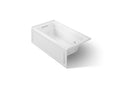 KOHLER K-1122-HL-0 Archer 60" X 32" Alcove Heated Whirlpool Bath, Left Drain - White