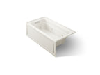 KOHLER K-1122-HL-96 Archer 60" X 32" Alcove Heated Whirlpool Bath, Left Drain - Biscuit