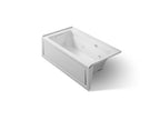 KOHLER K-1122-LAW-95 Archer 60" X 32" Alcove Whirlpool Bath With Bask Heated Surface, Alcove Left Drain - Ice Grey