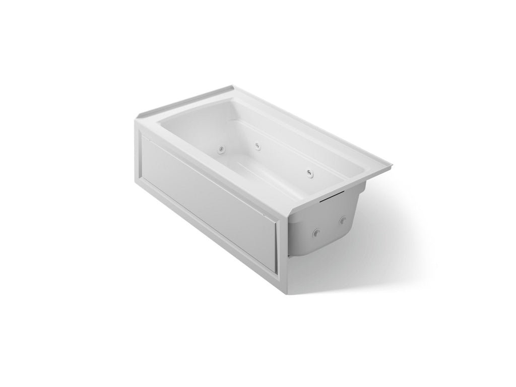 KOHLER K-1122-HR-95 Archer 60" X 32" Alcove Heated Whirlpool Bath, Right Drain - Ice Grey