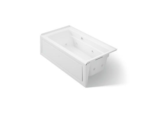 KOHLER K-1122-RAW-0 Archer 60" x 32" alcove whirlpool bath with Bask heated surface, right drain - White