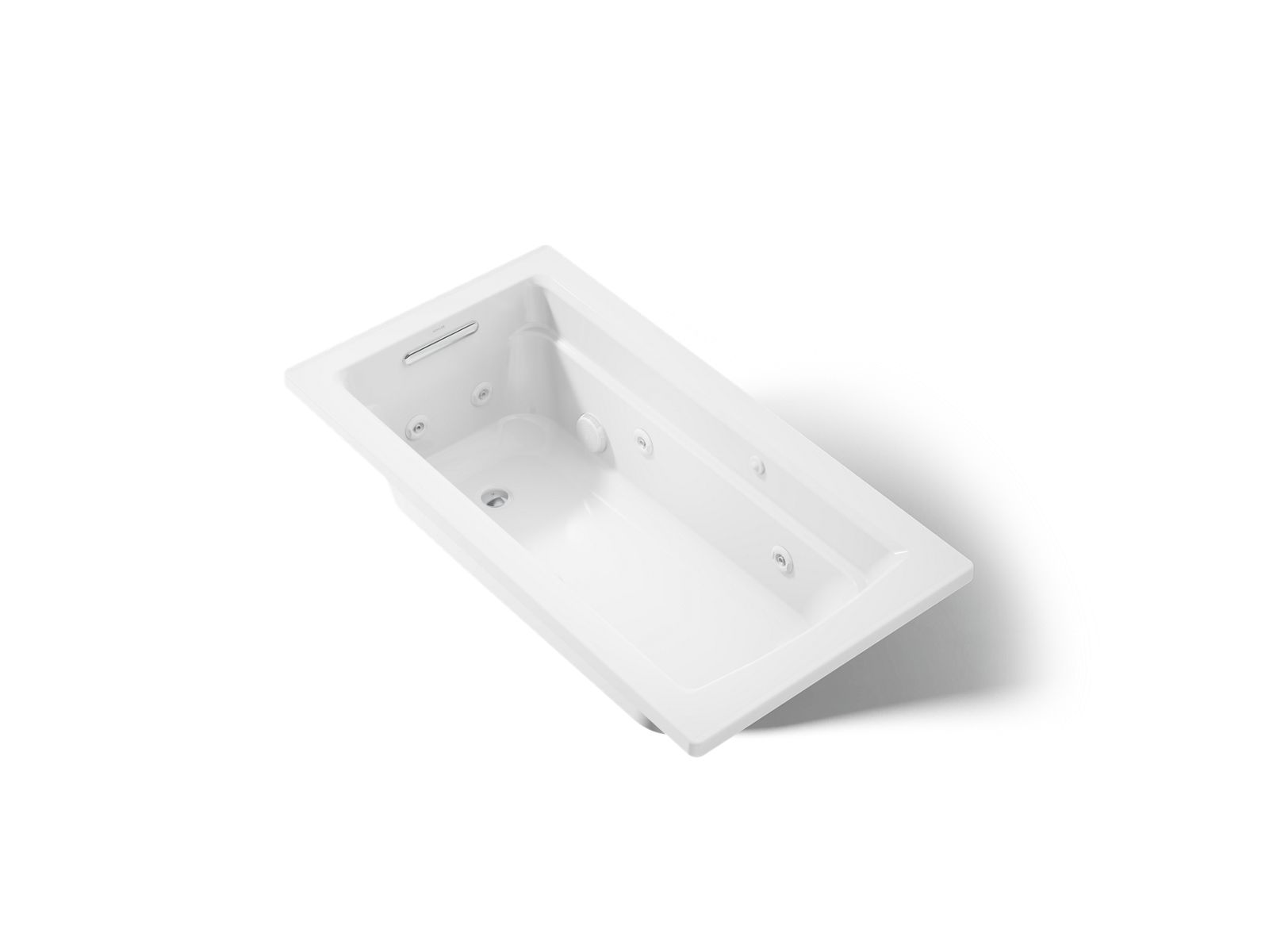 KOHLER K-1122-W1-0 Archer 60" X 32" Drop-In Whirlpool Bath With And Bask Heated Surface - White
