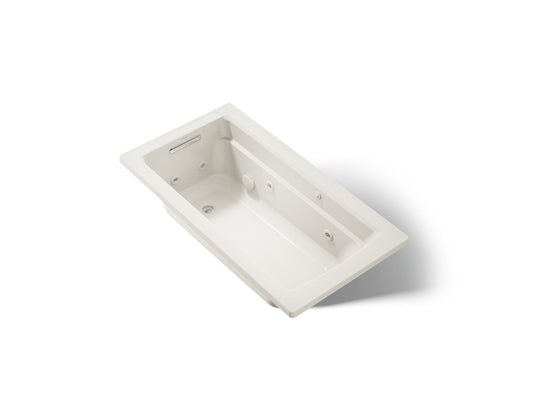 KOHLER K-1122-W1-96 Archer 60" x 32" drop-in whirlpool bath with and Bask heated surface - Biscuit
