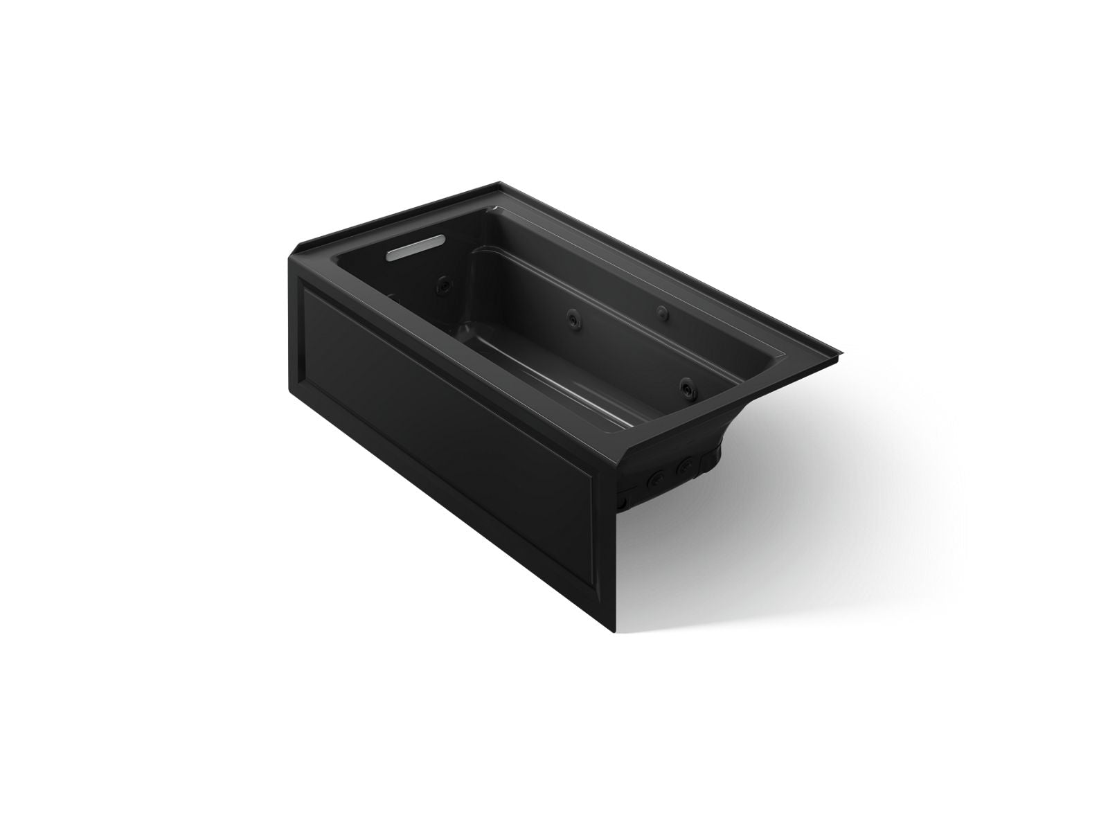 KOHLER K-1122-XGHLA-7 Archer 60" X 32" Alcove Heated Bubblemassage Air Bath And Whirlpool, Left Drain - Black Black