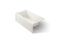 KOHLER K-1122-XGHLA-96 Archer 60" X 32" Alcove Heated Bubblemassage Air Bath And Whirlpool, Left Drain - Biscuit