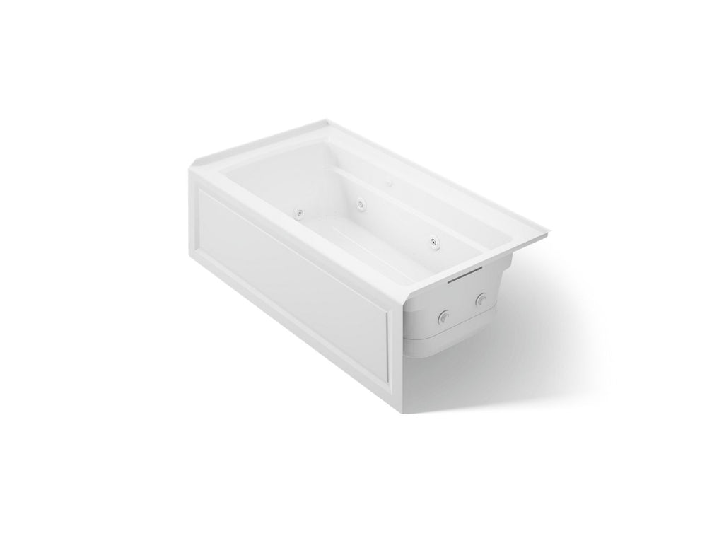 KOHLER K-1122-XGHRA-0 Archer 60" X 32" Alcove Heated Bubblemassage Air Bath And Whirlpool, Right Drain - White