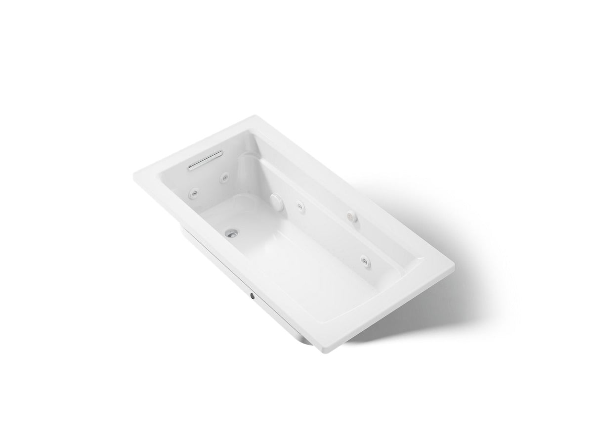 KOHLER K-1122-XHGH-0 Archer 60" X 32" Drop-In Heated Bubblemassage Air Bath And Whirlpool - White