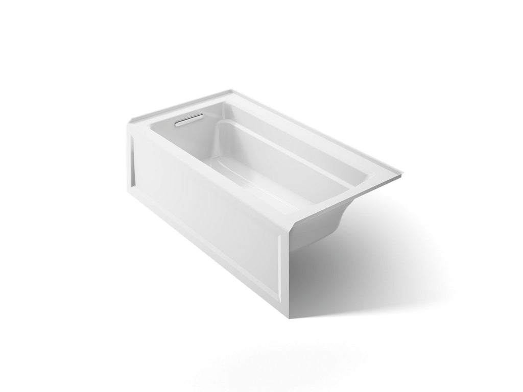 KOHLER K-1123-LA-0 Archer 60" X 32" Alcove Bath, Left Drain - White