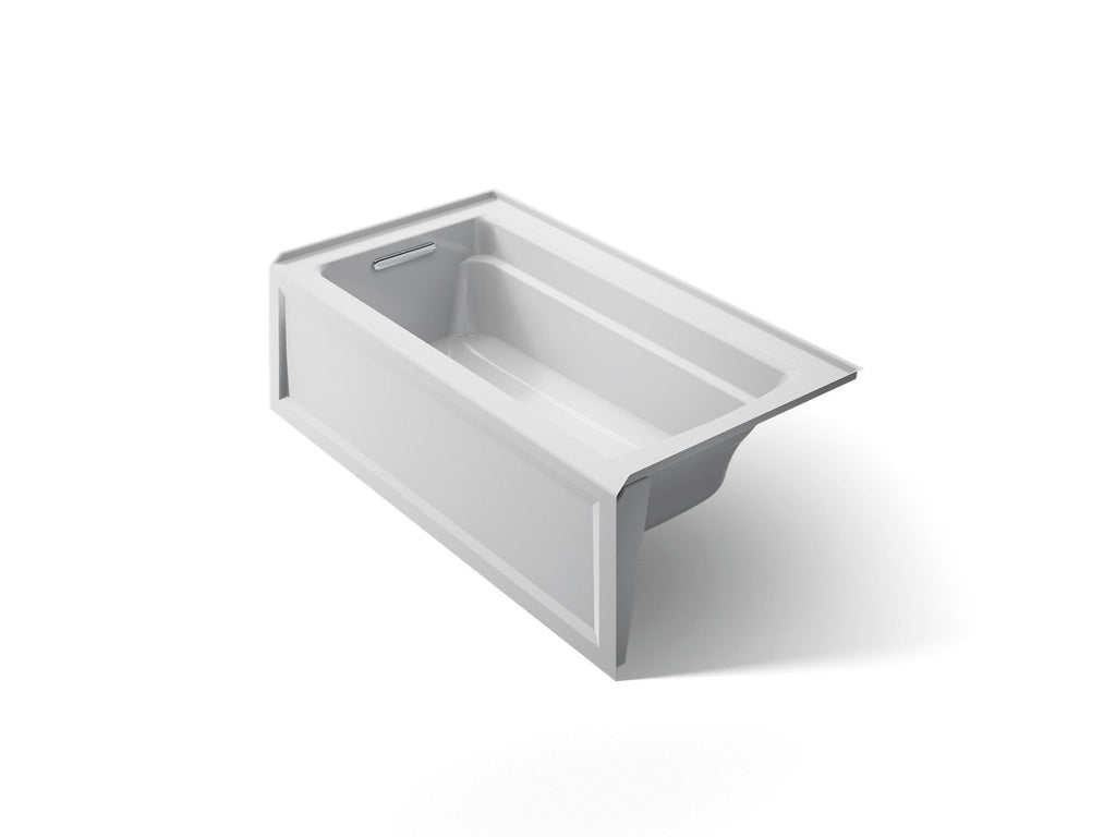 KOHLER K-1123-LAW-95 Archer 60" X 32" Alcove Bath With Bask Heated Surface, Left Drain - Ice Grey